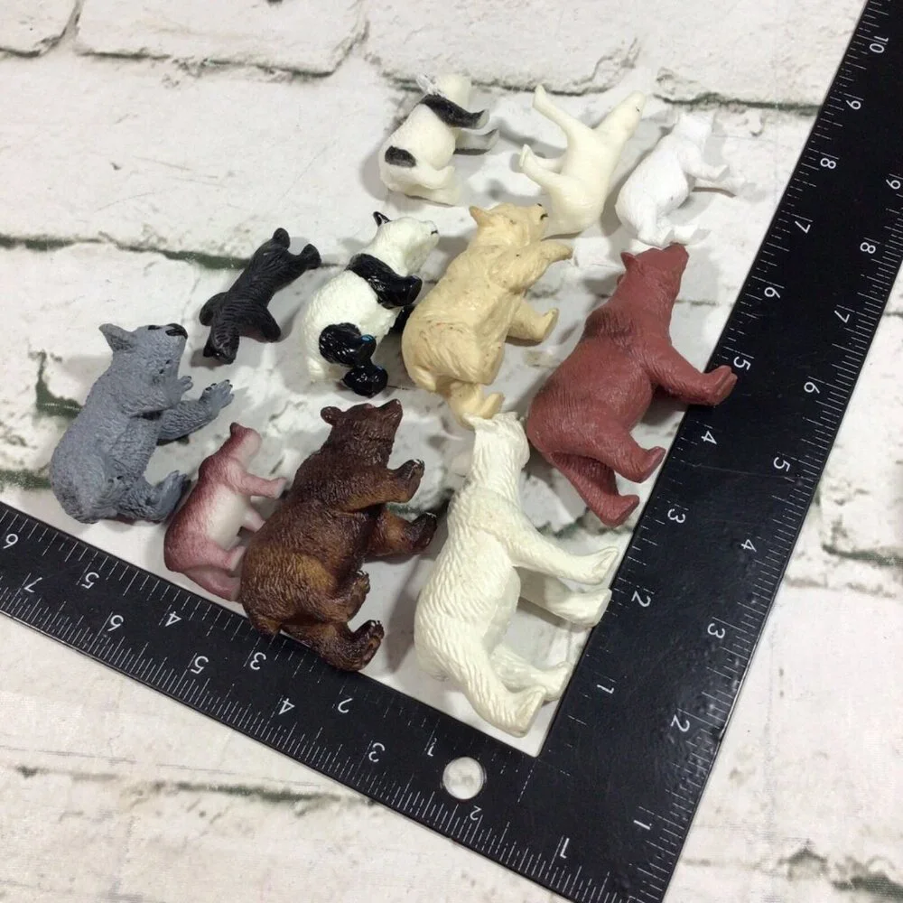 Bears Figures Collection of Animals Lot of 11 White‎ Black Brown Assorted